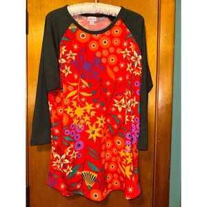 LuLaRoe Randy Floral Long Sleeve Women's Size 2XL Tunic Top